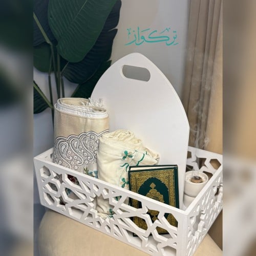صندوق تنظيم سجاد - ابيض