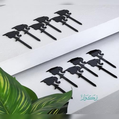 12 قطعة تغريسات تخرج - اسود