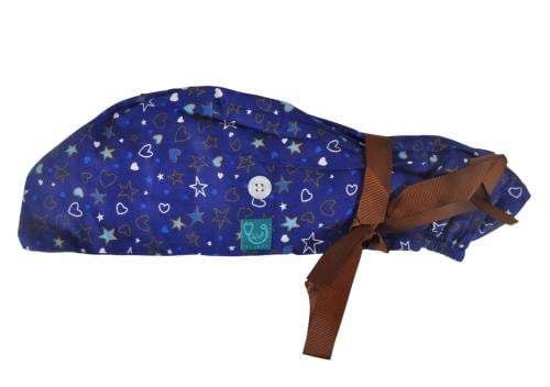 Navy Blue Stars Surgical Cap | nurse surgical cap