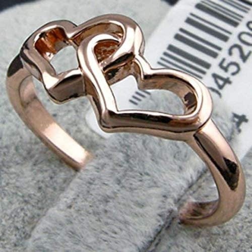 خاتم نسائي مطلي بالذهب ومزين بالكرستال مقاس 7 أمريكي RING GOLD PLATED SIZE 7