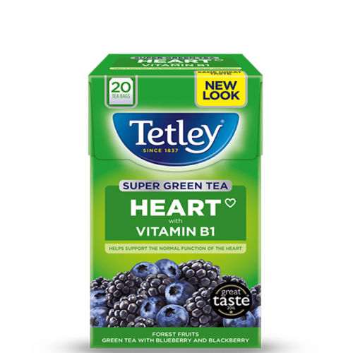 Super Tetley green tea with black and blue berries