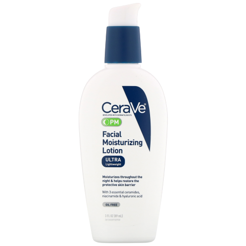 لوشن ليلي cerave للبشره الدهنيه والمختلطة لمحاربة الحبوب وشد البشره بالنياسيناميد وهالورنيك اسيد