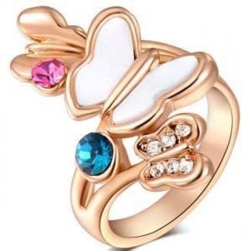 خاتم نسائي مطلي بالذهب مقاس 7 أمريكي RING GOLD PLATED SIZE 7