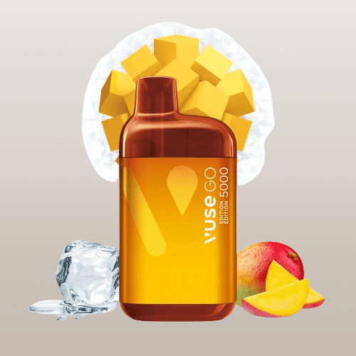 سحبة فيوز 5000 موشه بنكهة مانجو ايس VUSE GO 5000 PUFFS MANGO ICE