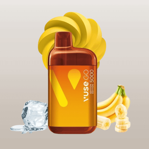سحبة فيوز 5000 موشه بنكهة موز ايس VUSE GO 5000 PUFFS BANANA ICE