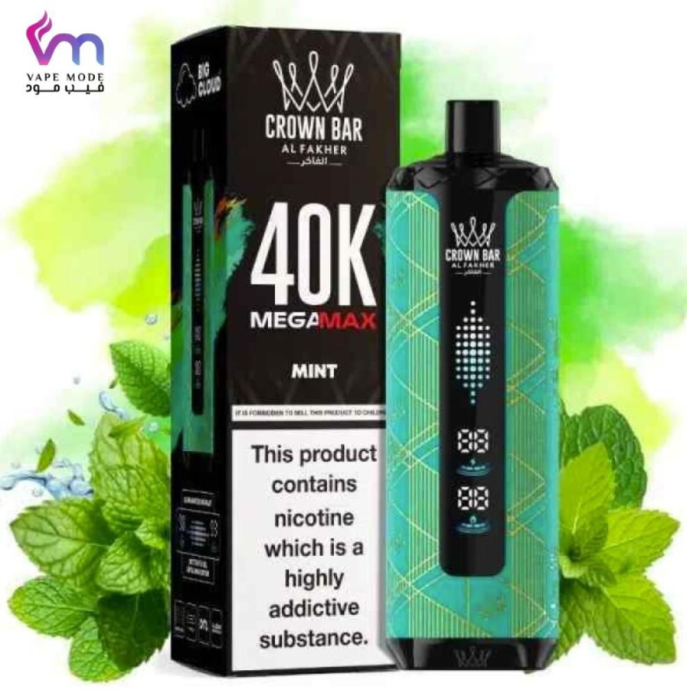 شيشة الفاخر كراون بار ميقا مكس نعناع 40 الف موشة ALFAKHER mega max cro