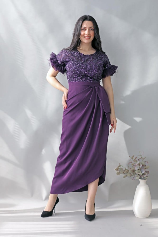 mauve midi dress