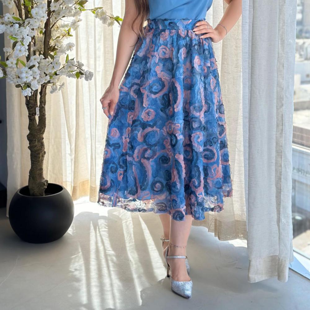 3D Rose Decorated Skirt