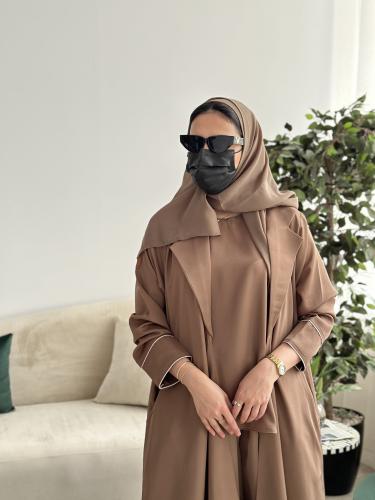 عبايه بني طقم