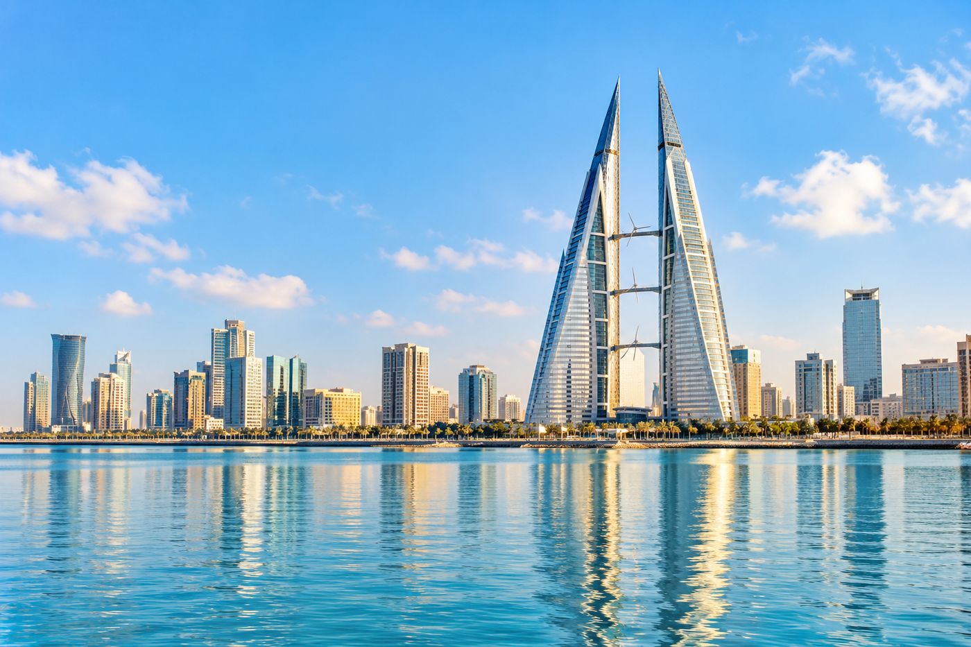 أبراج المنامة على الواجهة البحرية في البحرين