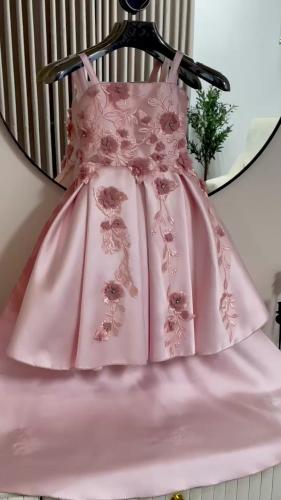 فستان عيد بناتي جديد 2026 قماش ميكادو