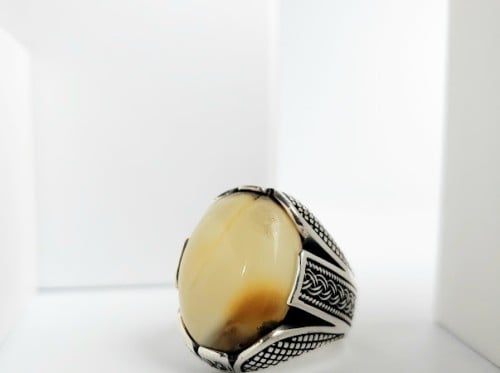 خاتم فضة رجالي مع احجار كريمة وعقيق خواتم رجاليه فضه إيطالي خالص عيار925 مع حجر كريم او مع عقيق