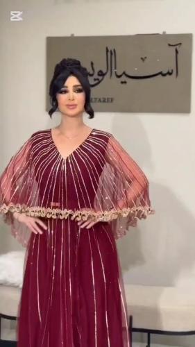 فساتين سهرة تل مع كريب دبل كلوش