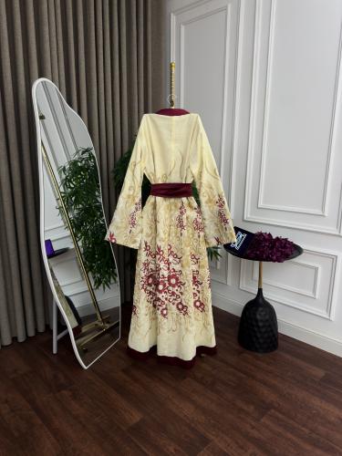 جلابيه نسائية سهرة خامه سي واي تطريز كمبيوتر