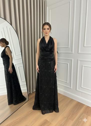 فستان سهره مخمل مع تفته ستريتش