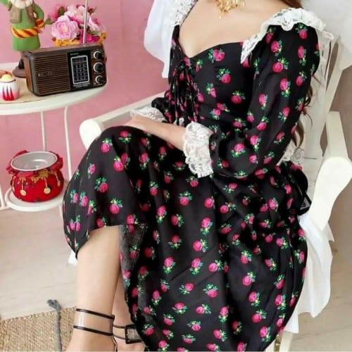 فستان شالكي نسائي  بالاسم مع رطبة فساتين وازياء رمضان