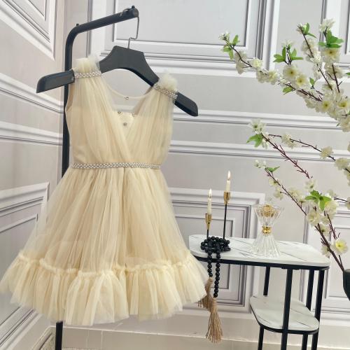 فساتين بناتي قماش تل ناعم