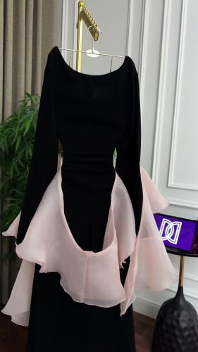 جلابيه نسائي خامة كريب فيراري مع جازار