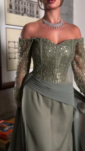 فساتين سهرة باربي مع شيفون ذيل كلوش