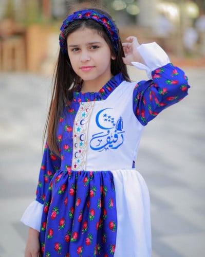 فستان شالكي بناتي بالاسم مع رطبة فساتين وازياء رمضان