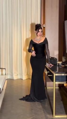 فساتين سهرة باربي مع مخمل مع شيفون