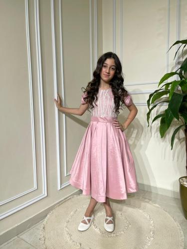 فساتين بناتي قماش كريب مع باربي