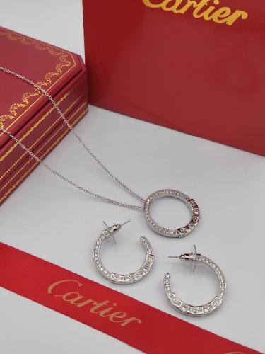 سلسال مع حلق ماركة كارتير نسائي مع توابع الماركة
