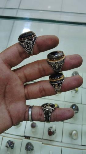 خاتم فضة رجالي مع احجار كريمة وعقيق خواتم رجاليه فضه إيطالي خالص عيار925 مع حجر كريم او مع عقيق