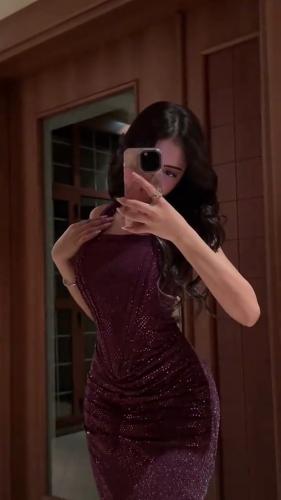 فستان حفله قماش تفته استرتش مع لمعه