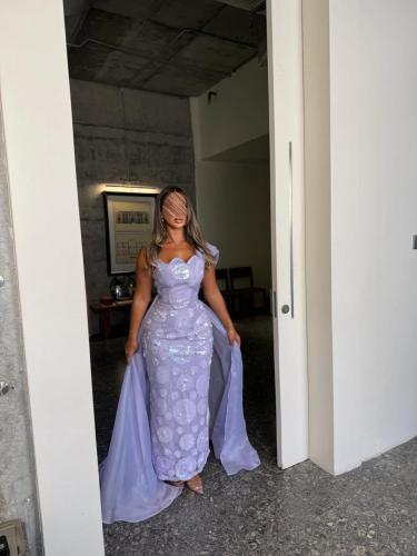 فستان سهره قماش تفته استرتش مع اورجنزا