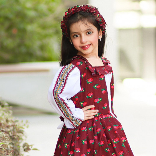 فستان شالكي مع ربطة فساتين وازياء رمضان