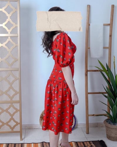 جلابيه رمضانيه نسائية شالكي احمر