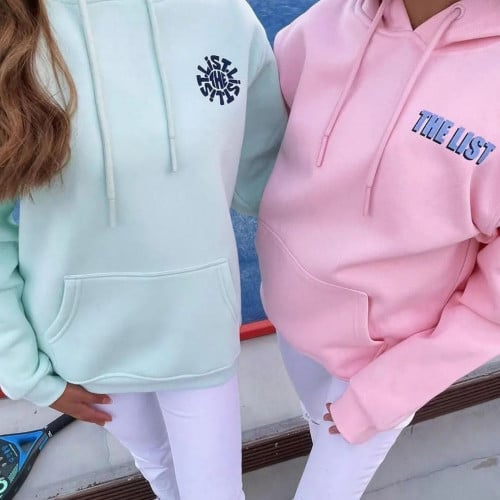 هودي شتوي بتطريز الكم والامام مع شكل حسب الطلب