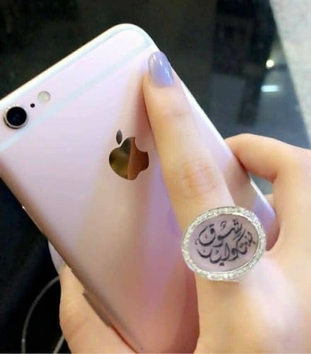 خواتم نسائي فضة إيطالي خالص عيار 925 مع نحت الاسم والسيفين ونخلة او سادة مع حجر الاونكس الكريم او مع عقيق مع زركون