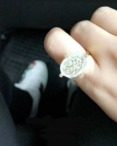 خواتم نسائي فضة إيطالي خالص عيار 925 مع نحت الاسم والسيفين ونخلة او سادة مع حجر الاونكس الكريم او مع عقيق مع زركون