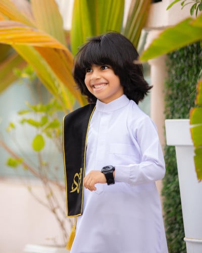 دشداشة مع ثوب ولادي بالاسم حسب الطلب