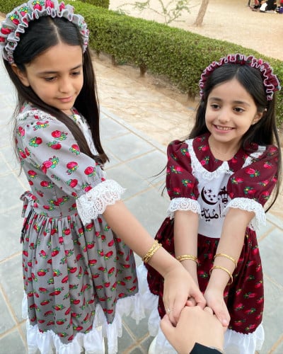 فستان شالكي   بالاسم مع ربطة فساتين وازياء رمضان