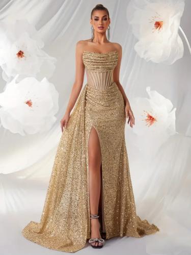 فساتين سهرة قماش ترتر