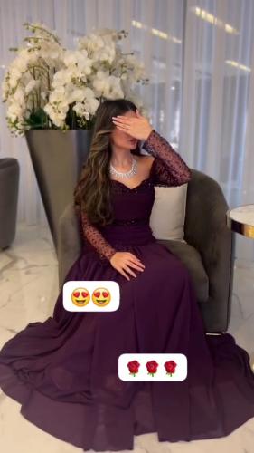 فساتين سهرة شيفون تطريز