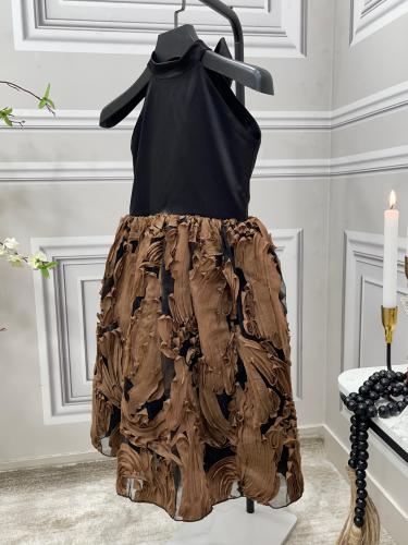 فساتين بناتي قماش كريب مع باربي