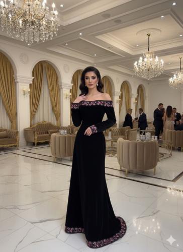 فستان سهره جوخ تطريز كمبيوتر