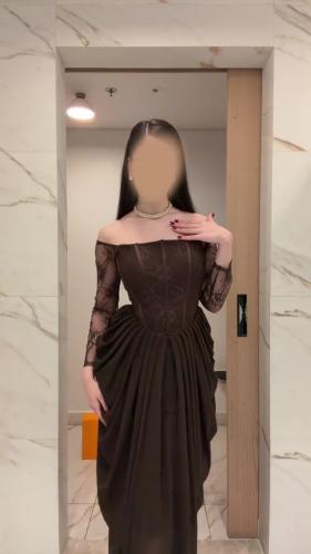 فستان سهرة دانتيل مع جورجيت