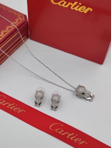 سلسال مع حلق ماركة كارتير نسائي مع توابع الماركة