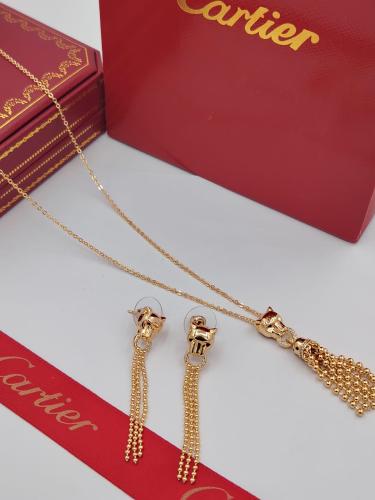 سلسال مع حلق ماركة كارتير نسائي مع توابع الماركة