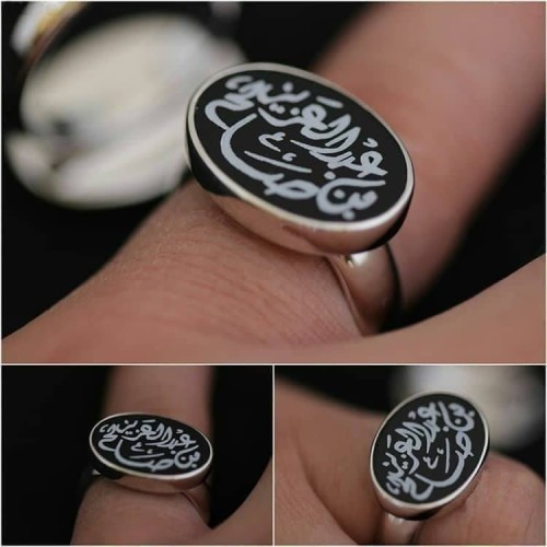 خواتم فضة رجالي إيطالي خالص عيار 925 مع نحت الاسم والسيفين ونخلة او سادة مع حجر الاونكس الكريم او مع عقيق