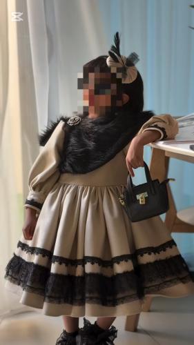 فساتين بناتي قماش كريب مع باربي