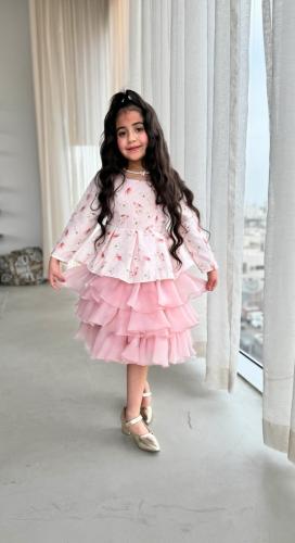 فساتين عيد بناتي خامة باربي مع اورجنزا فرنسي