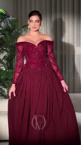 فستان قماش شيفون جورجيت مع ترتر