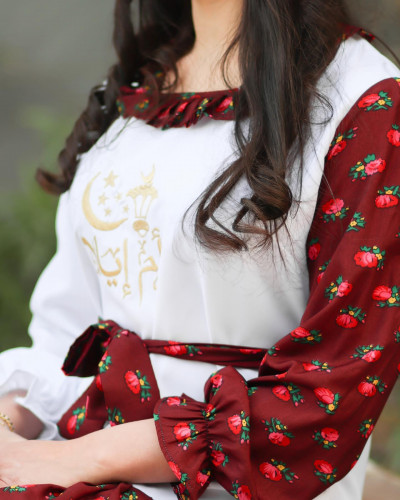 فستان شالكي نسائي  بالاسم مع رطبة فساتين وازياء رمضان