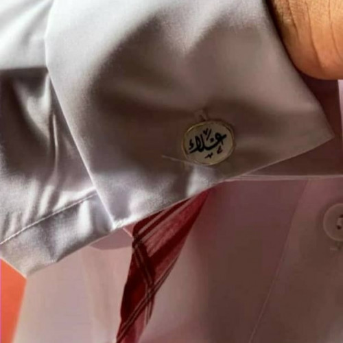 كبك رجالي فضة خالص بالاسم مع عقيق تفصيل حسب الطلب فضة إيطالي خالص عيار 925 مع نحت الاسم على حجر الاونكس